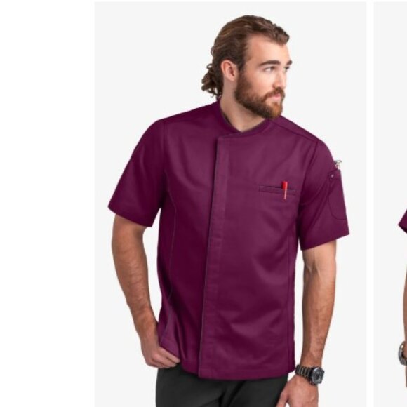 NEW! Chef Uniforms Men's 2-Pocket Short Sleeve Snap Closure with MESH Back Panel - Picture 1 of 3